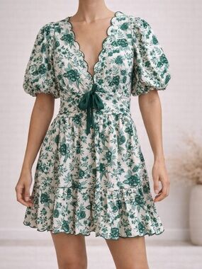 House of Harlow 1960 Green Floral Dress